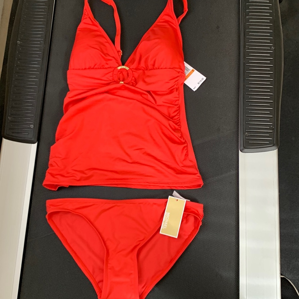 NWT MICHAEL KORS SEA CORAL TANKINI.